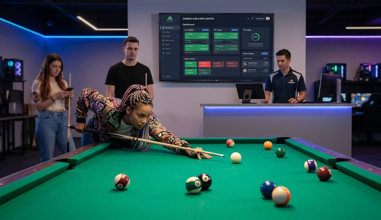 Gaming center management system solution